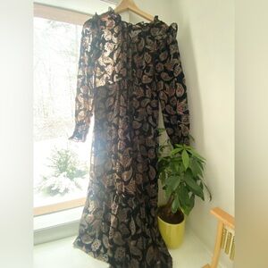 ba&sh Multicolor Paisley Long Sleeve Dress